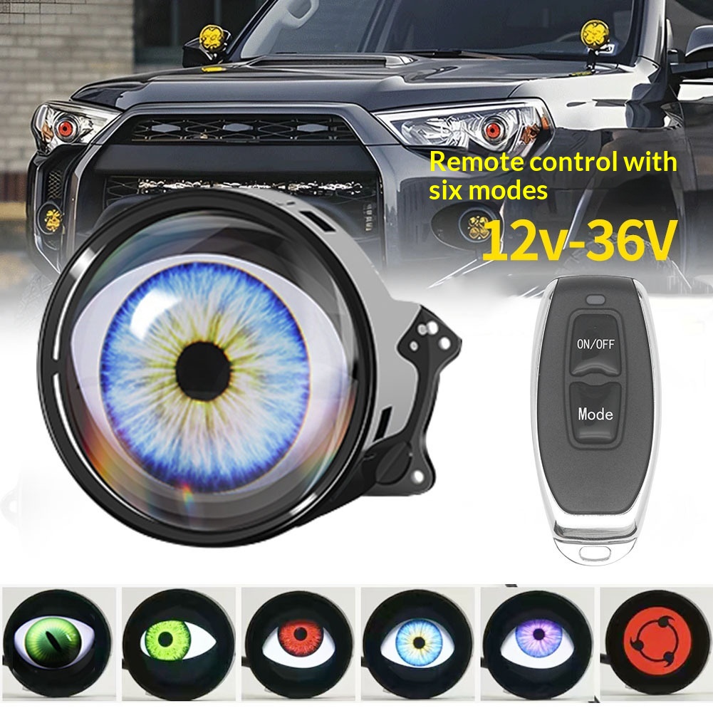 Universal Motorcycle Led Headlight Projector - Lampu Depan LED Devil Eye, Lampu