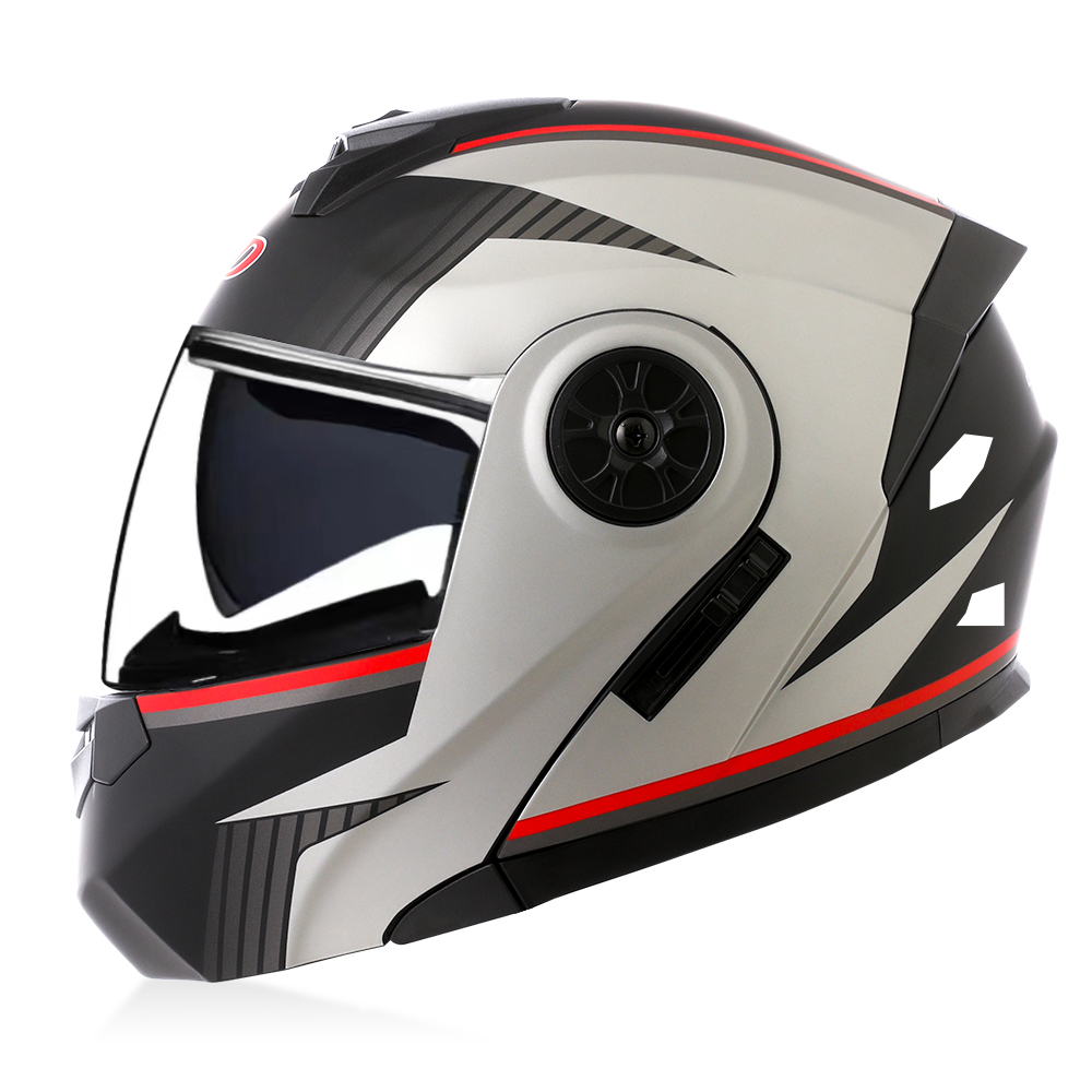 Helm Modular Flip Up Berkualit - Full Face Motorcycle Helmet With Bluetooth ulasan dan harga